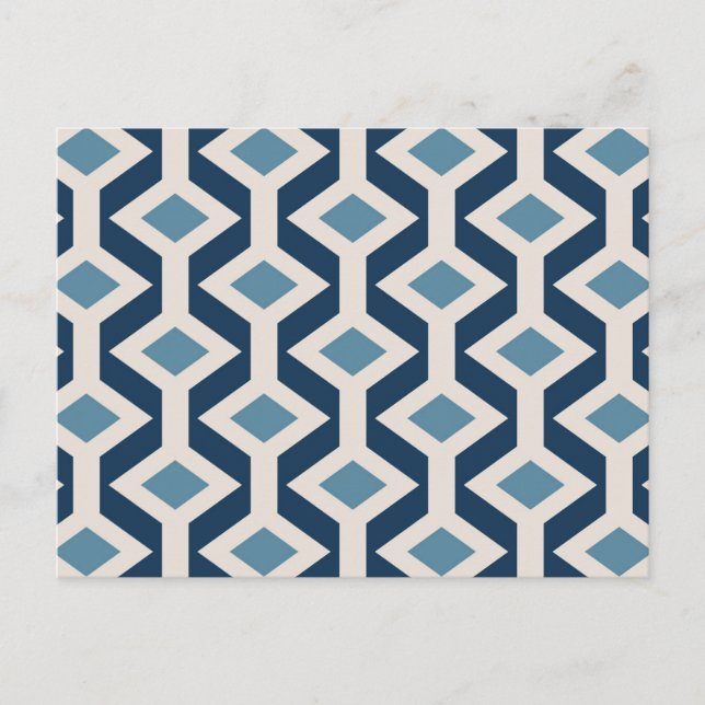 Atomic Era Inspired Geometric Pattern Holiday Postcard (Front)