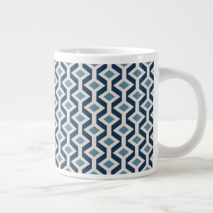 Atomic Era Inspired Geometric Pattern Large Coffee Mug