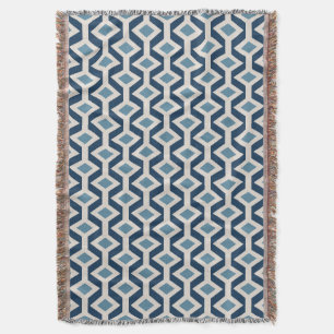 Atomic Era Inspired Geometric Pattern Throw Blanket
