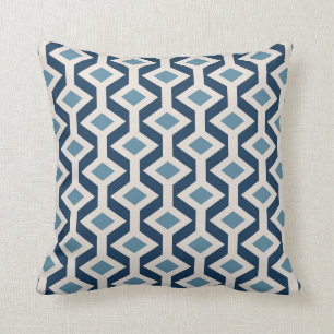 Atomic Era Inspired Geometric Pattern Throw Pillow