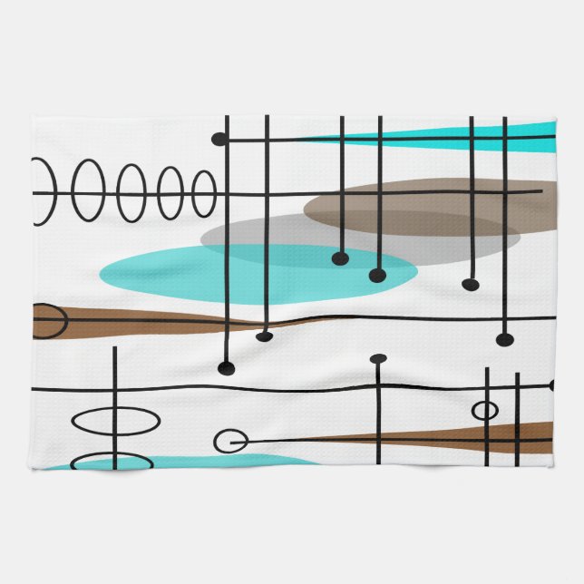 Atomic Era Inspired Mid-Century Design 13 Kitchen Towel (Horizontal)