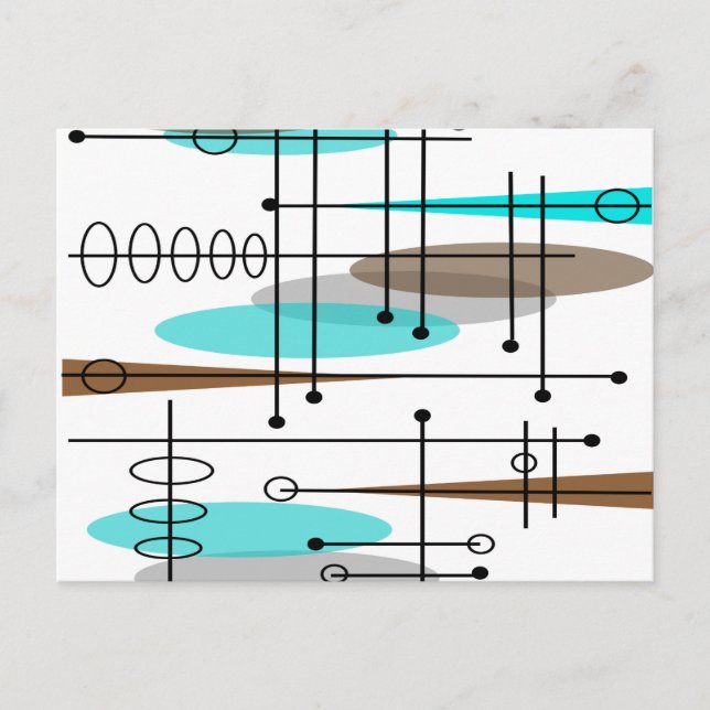 Atomic Era Inspired Mid-Century Design 13 Postcard (Front)