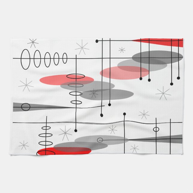 Atomic Era Inspired Mid-Century Design 15 Kitchen Towel (Horizontal)