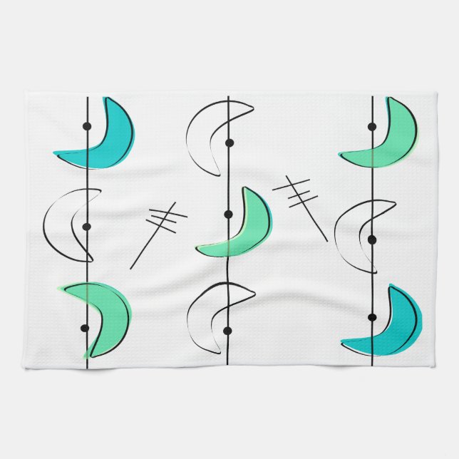 Atomic Era Inspired Mid-Century Design 16 Kitchen Towel (Horizontal)