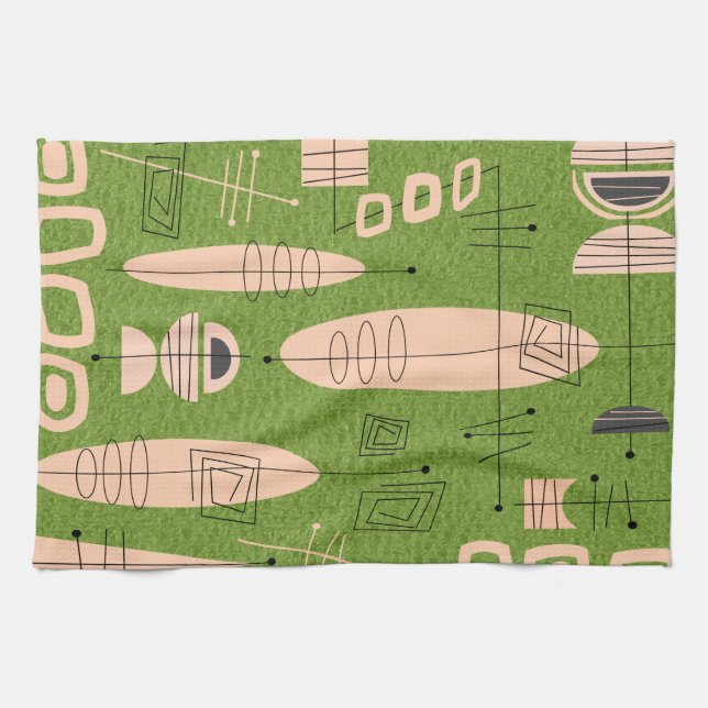 Atomic Era Inspired Placemat #1B Kitchen Towel (Horizontal)