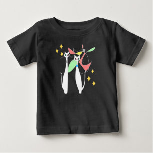 Atomic Era Mid Century Modern Cool Cat Mobile Baby T-Shirt