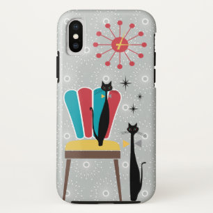Atomic Era Mid Century Modern Cool Cats & Chair Case-Mate iPhone Case