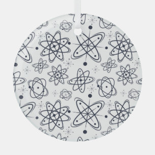 Atomic Era: Mid-Century Modern Patterns Glass Ornament