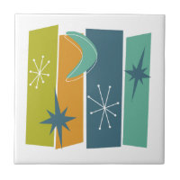 Atomic Era Rectangles Boomerang Stars Mid Mod