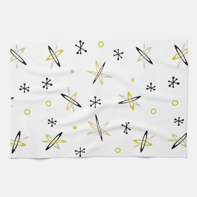 Atomic Era Space Age Kitchen Towel (Horizontal)