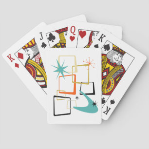 Atomic Era Squares Boomerang Starburst Mid Century Playing Cards