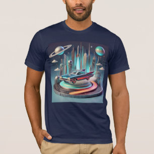 Atomic Futuristic Big Fins Coupe Car T-Shirt