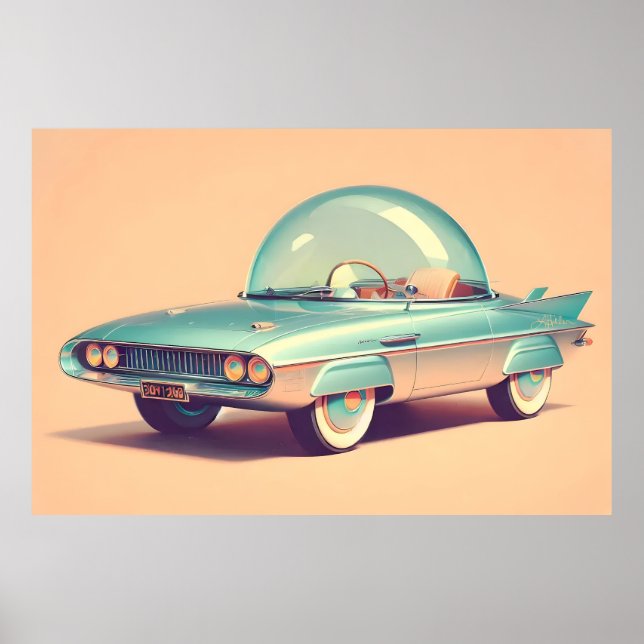 Atomic Futuristic Bubble Blaster Car  Poster (Front)
