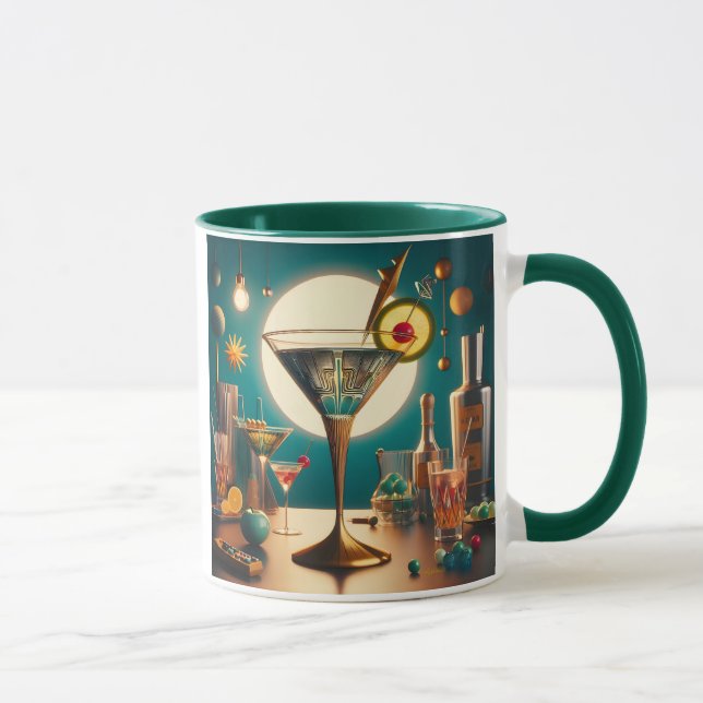 Atomic Futuristic Circuit Board Martini Mug (Right)