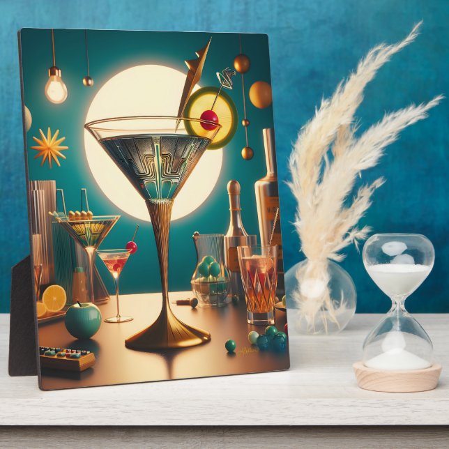 Atomic Futuristic Circuit Board Martini Plaque (Side)