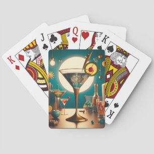 Atomic Futuristic Circuit Board Martini Playing Cards