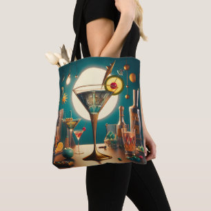 Atomic Futuristic Circuit Board Martini Tote Bag