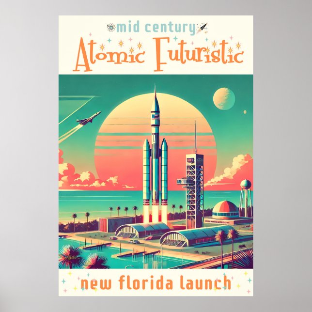 Atomic Futuristic New Florida Launch Site Poster (Front)