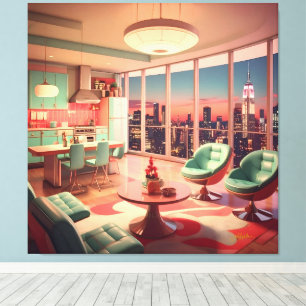 Atomic Futuristic Penthouse Apartment Canvas Print