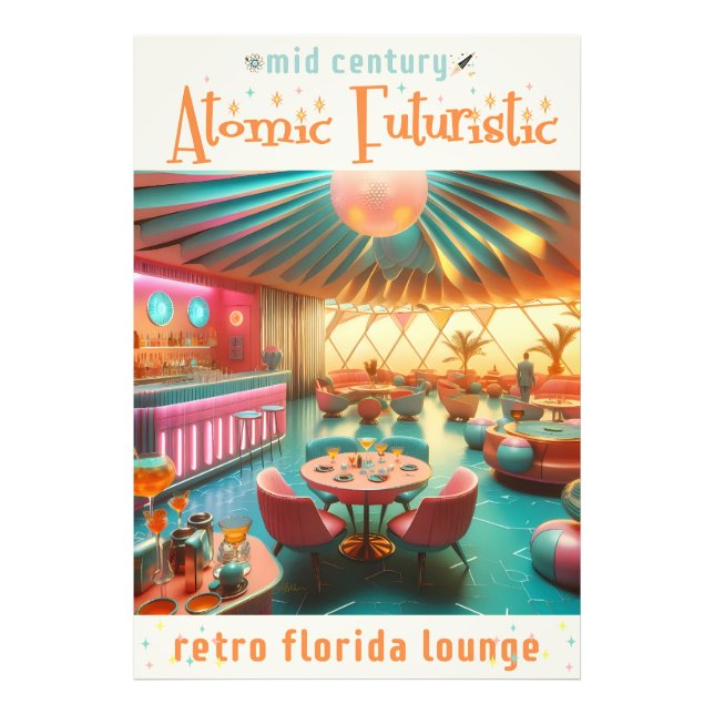 Atomic Futuristic Retro Florida Lounge Photo Print (Front)