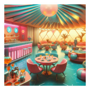Atomic Futuristic Retro Florida Lounge Photo Print