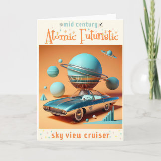 Atomic Futuristic Sky View Cruiser Car Card
