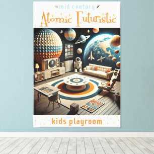 Atomic Futuristic Space Age Kids Playroom Canvas Print
