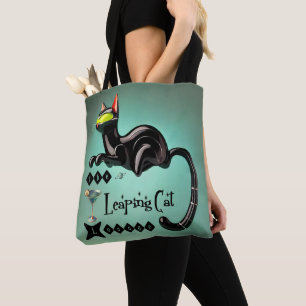 Atomic Futuristic The Leaping Cat Lounge Tote Bag