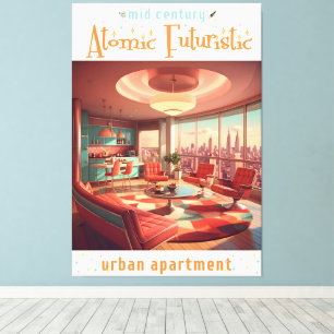Atomic Futuristic Urban Apartment Canvas Print