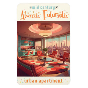 Atomic Futuristic Urban Apartment Magnet
