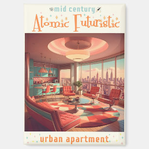 Atomic Futuristic Urban Apartment Magnet