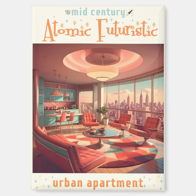 Atomic Futuristic Urban Apartment Magnet (Front)