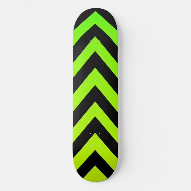 Atomic green and Black Zig Zag Skateboard Deck (Front)