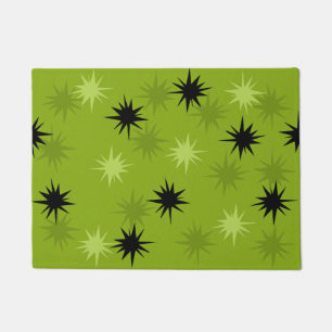 Atomic Green Starbursts Door Mat