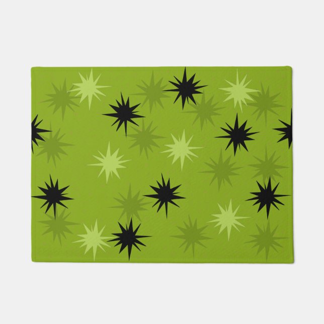 Atomic Green Starbursts Door Mat (Front)