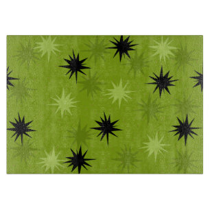 Atomic Green Starbursts Glass Cutting Board