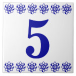 Atomic House Number Tile<br><div class="desc">Atomic Number Tile - Blue on white with a printer's border.</div>