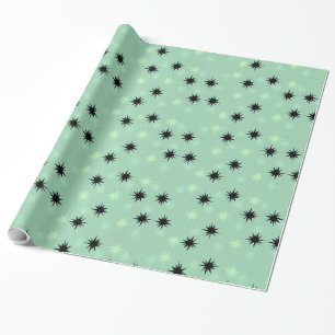 Atomic Jade and Mint Starbursts Wrapping Paper