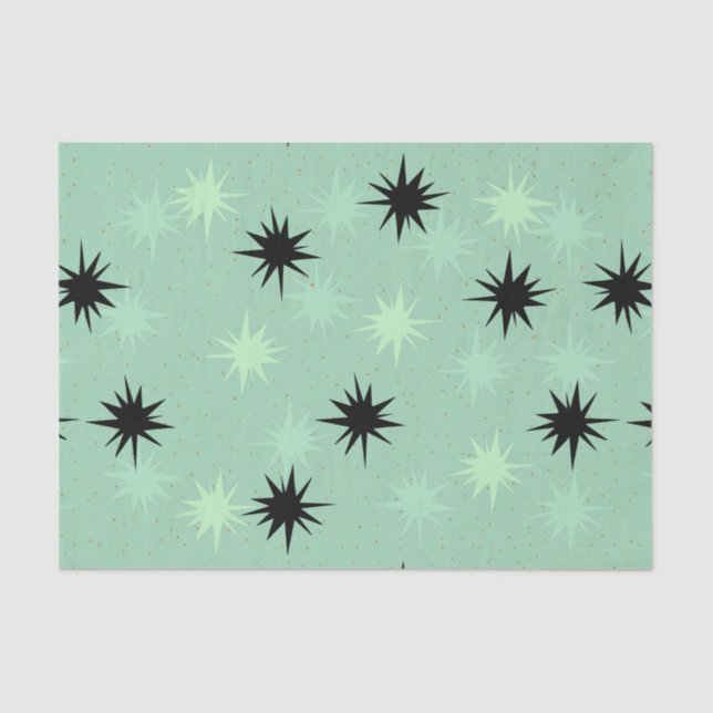 Atomic Jade & Mint Starbursts Tissue Paper (Front)