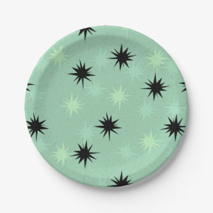 Atomic Jade Starbursts Paper Plates