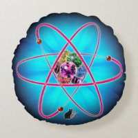 Atomic Jewels Round Pillow