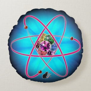 Atomic Jewels Round Pillow