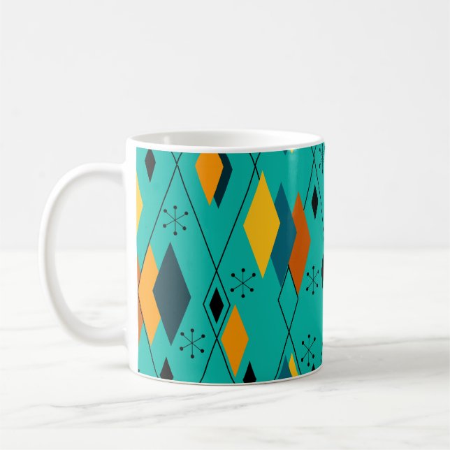 Atomic Larger Diamonds Coffee Mug (Left)