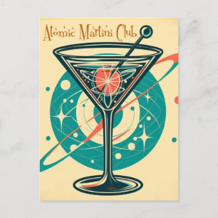 Atomic Martini Club Space Age Postcard