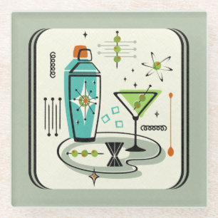Atomic Martini ©studioxtine Glass Coaster