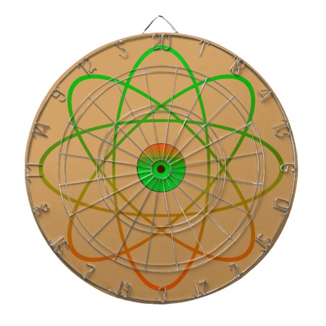 Atomic Metal Cage Dartboard,Tan Dartboard (Front)