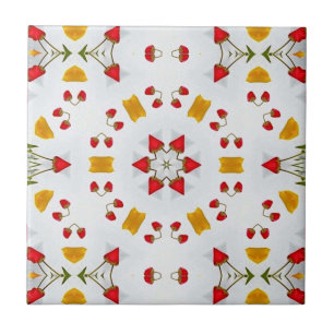 Atomic Mid Century Flower Vintage Tile