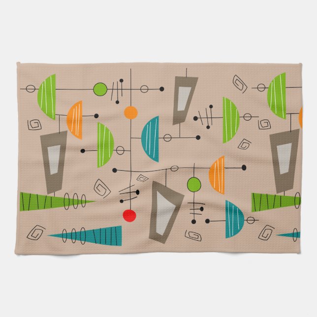Atomic Mid-Century Inspired Abstract #30 Kitchen Towel (Horizontal)