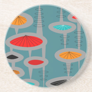 Atomic Mid-Century Inspired Abstract Coaster