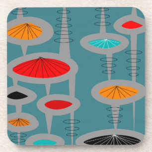 Atomic Mid-Century Inspired Abstract Coaster